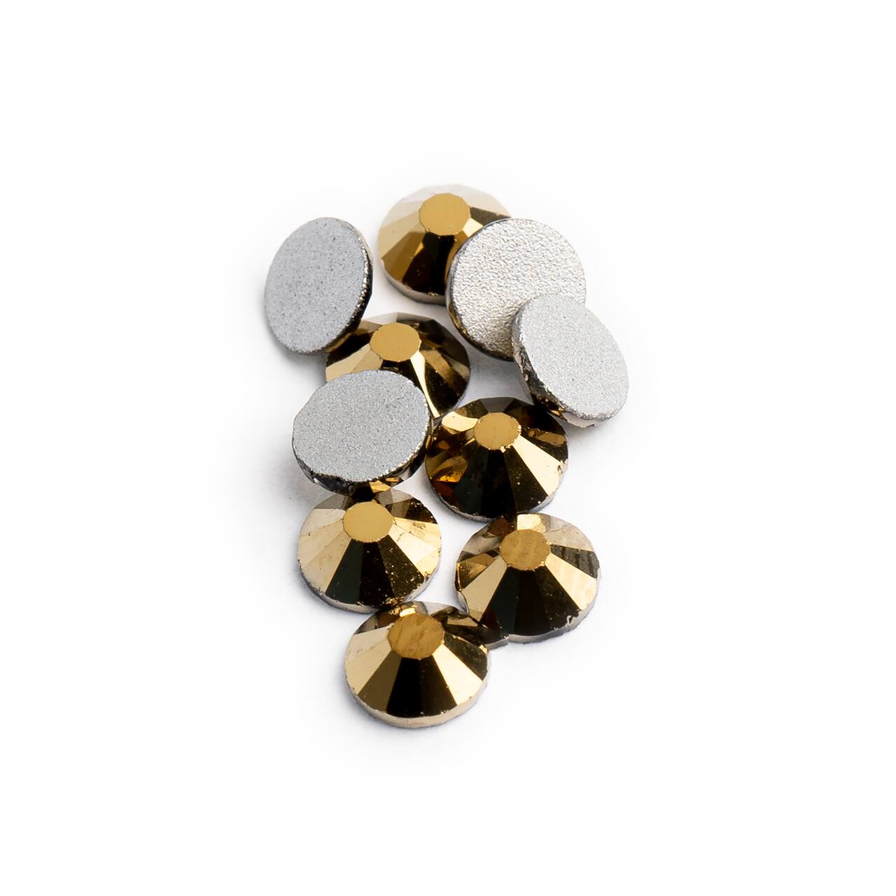John Bead Crystal Lane SS12 Metallic Glass Round Flatback Rhinestones, 432ct.